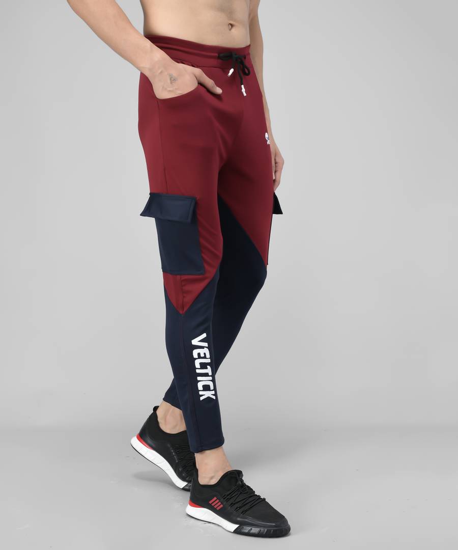 Multicoloured Cotton Spandex Colourblocked Regular Fit Track Pants