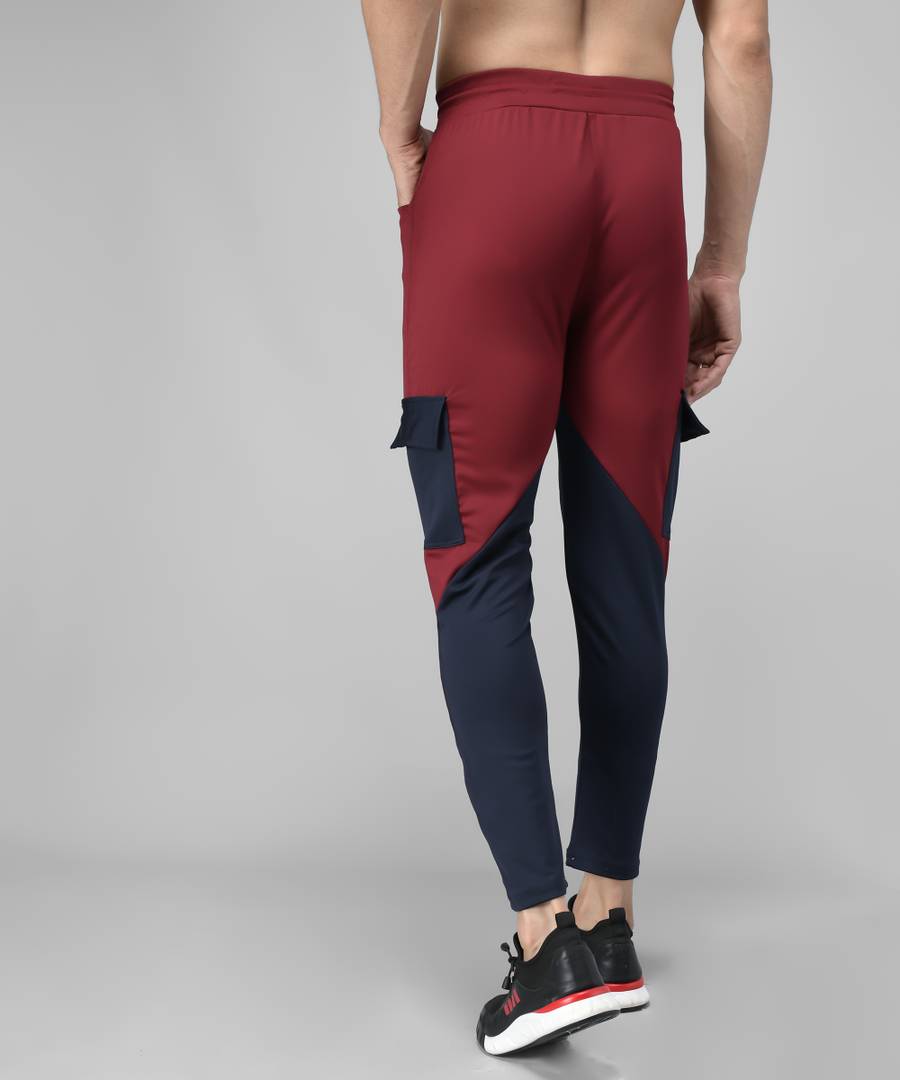 Multicoloured Cotton Spandex Colourblocked Regular Fit Track Pants