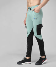Load image into Gallery viewer, Multicoloured Cotton Spandex Colourblocked Regular Fit Track Pants