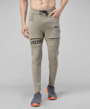 Load image into Gallery viewer, Brown Cotton Spandex Solid Regular Fit Track Pants