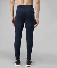 Load image into Gallery viewer, Navy Blue Cotton Spandex Solid Regular Fit Track Pants