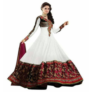 Latest Attractive Georgette Embroidered Semi-Stitched Ethnic Gown