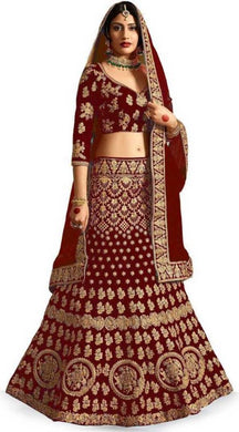 Latest Attractive Satin Embroidered Semi Stitched Lehenga Choli