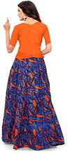 Load image into Gallery viewer, Orange Beautiful Art Silk Printed Semi Stitched Lehenga Choli