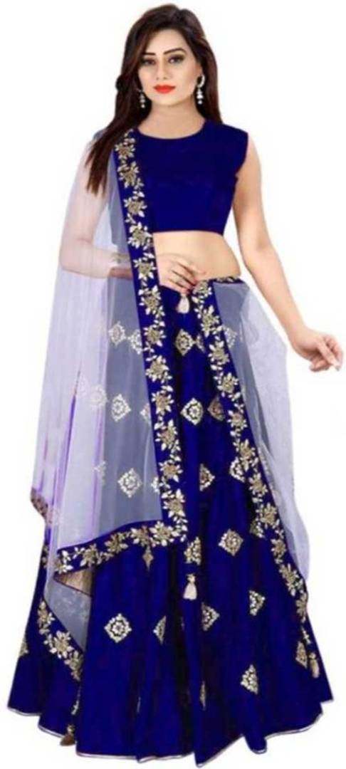 Latest Attractive Taffeta Silk Embroidered Semi Stitched Lehenga Choli