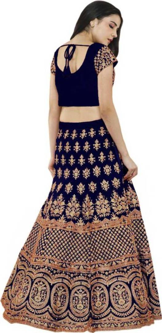 Latest Attractive Taffeta Silk Embroidered Semi Stitched Lehenga Choli