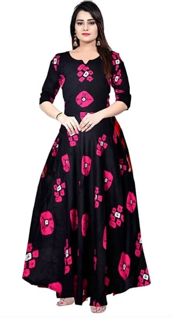 Beautiful Rayon Stitched Ethnic Gown for Girls and Women