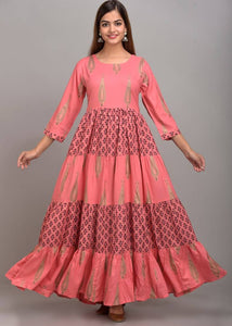 Women's Printed Anarkali Multicoloured Rayon Kurta