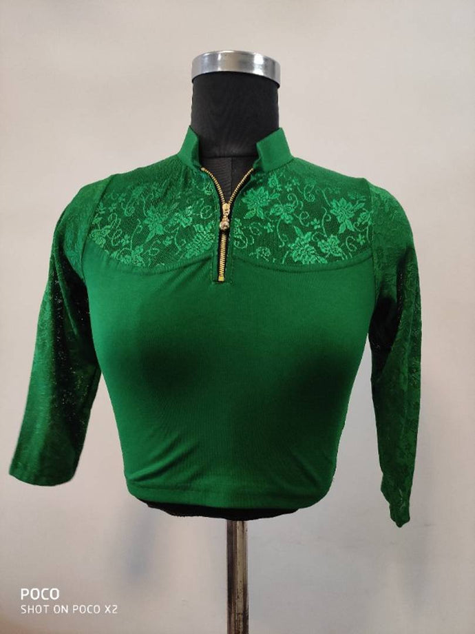 Readymade Cotton Spandex 3/4 Net Sleeves Stretchable Blouses