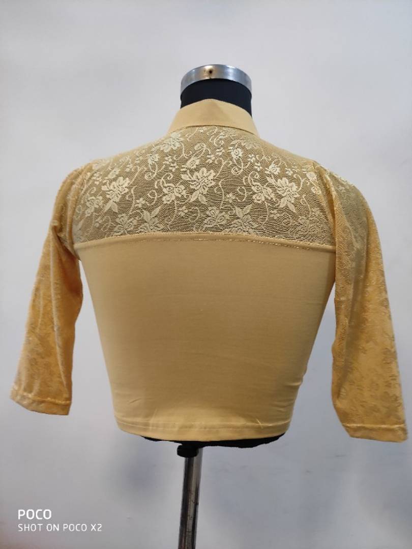 Readymade Cotton Spandex 3/4 Net Sleeves Stretchable Blouses