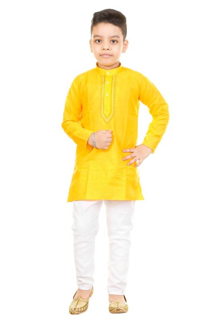 Fashion Garments Kids Ethnic Wear Kurta Pajama For Boys (YELLOW)