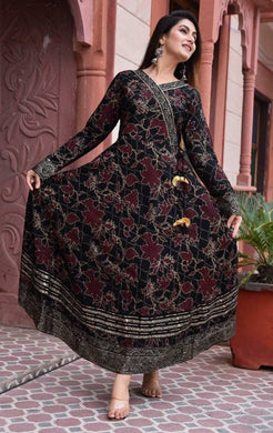 Elegant Rayon Embroidered Ethnic Gown For WOmen