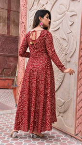 Elegant Rayon Embroidered Ethnic Gown For WOmen
