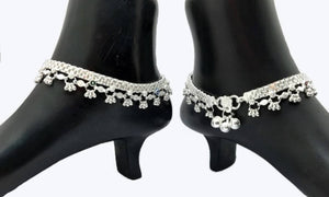 Traditional German Silver Anklet for Women - 1 Pair