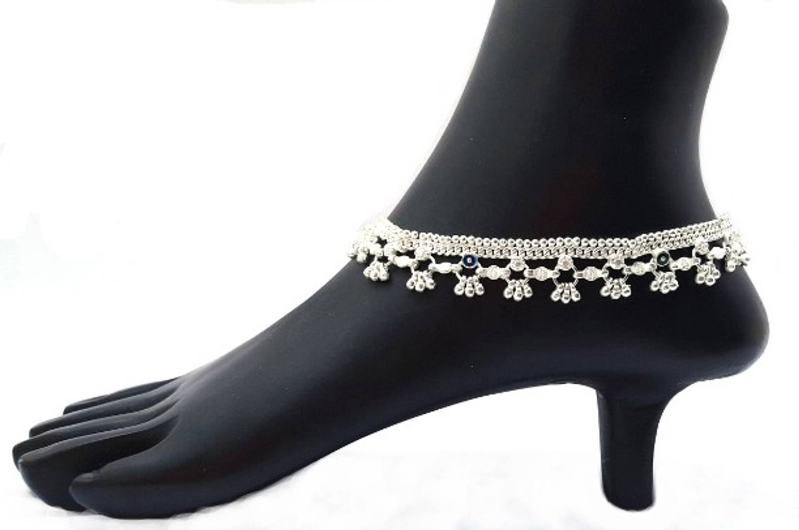 Traditional German Silver Anklet for Women - 1 Pair
