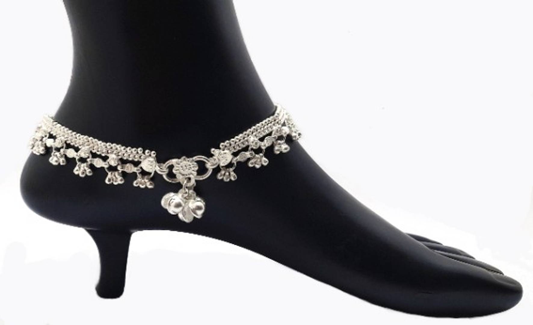 Traditional German Silver Anklet for Women - 1 Pair