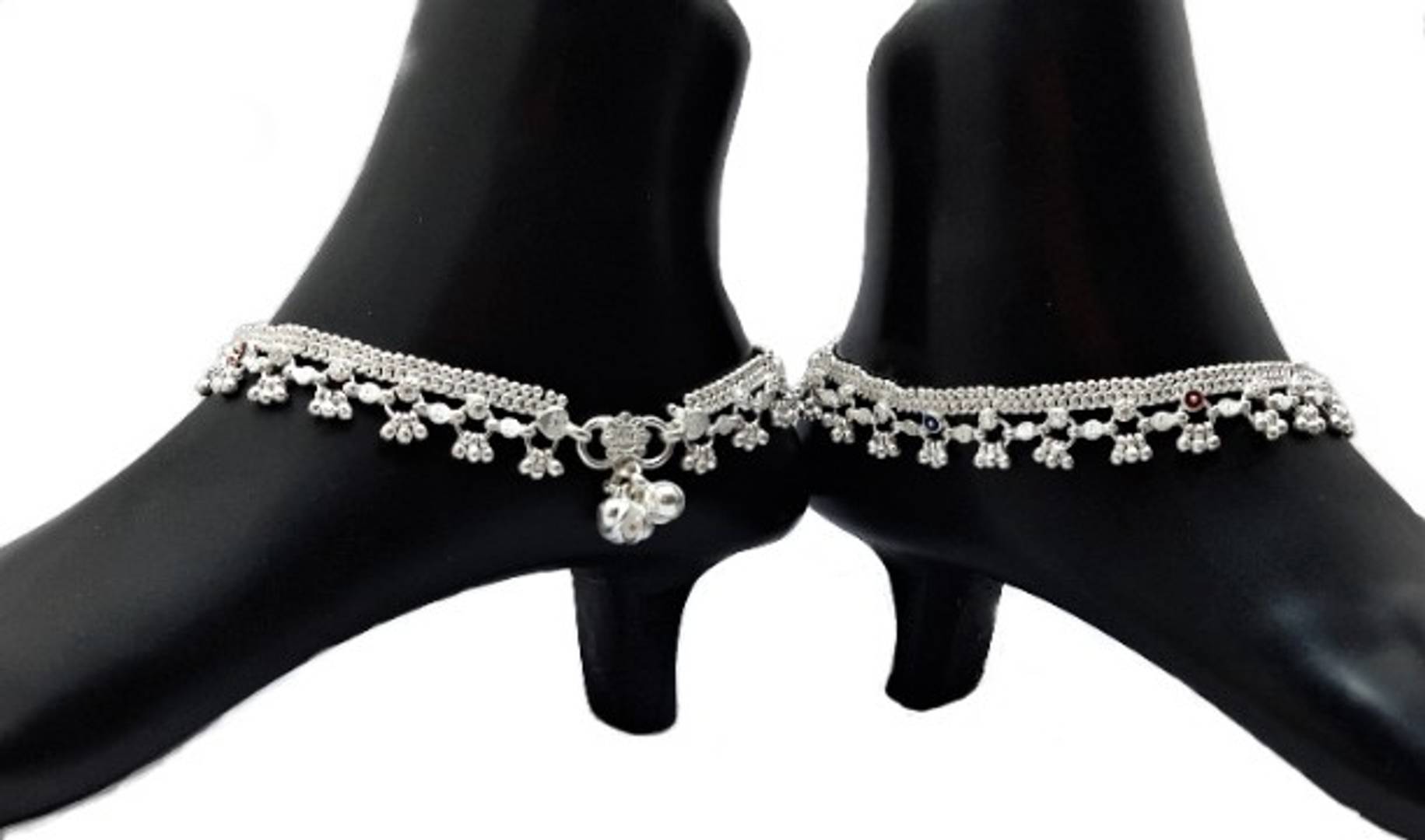 Traditional German Silver Anklet for Women - 1 Pair