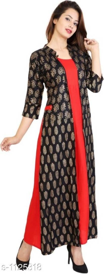 Women's Beautiful Rayon Slub Printed Kurta