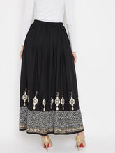 Load image into Gallery viewer, Trendy Black Printed Rayon Skirt For Women