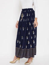 Load image into Gallery viewer, Trendy Navy Blue Printed Rayon Skirt For Women