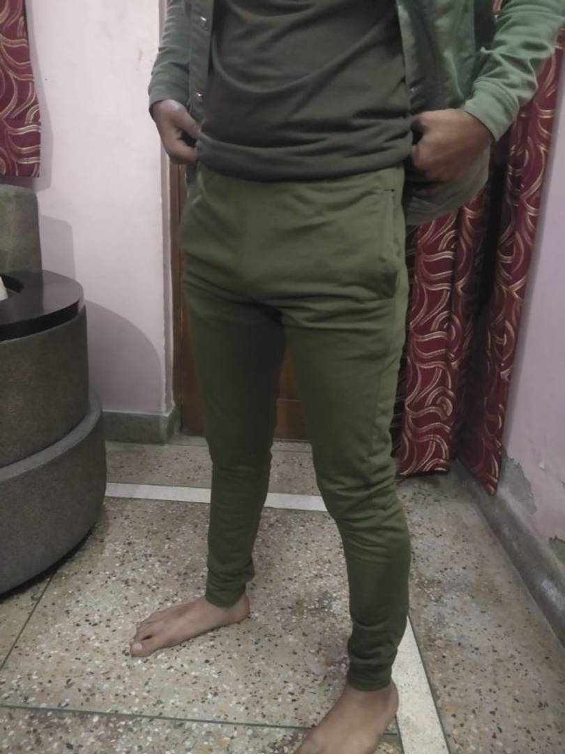 Men's Olive Solid Polycotton Joggers