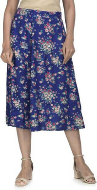 Women Rayon Printed Mid Skirt