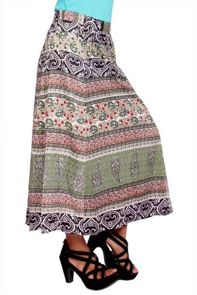 Women Rayon Printed Maxi Skirt
