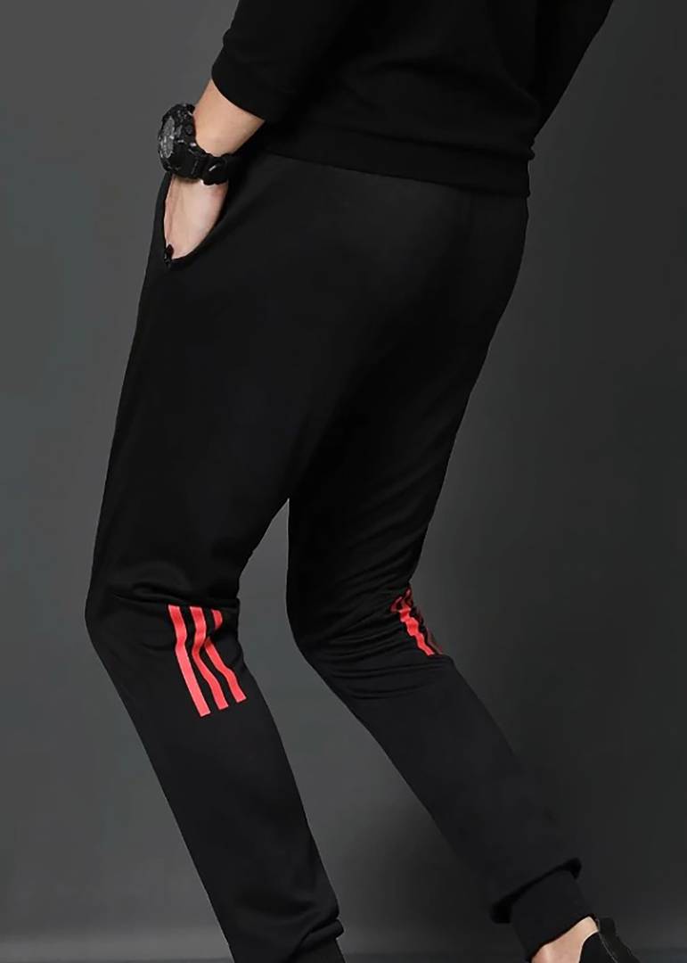 Pack Of 2 Striped Polyester Trendy Joggers