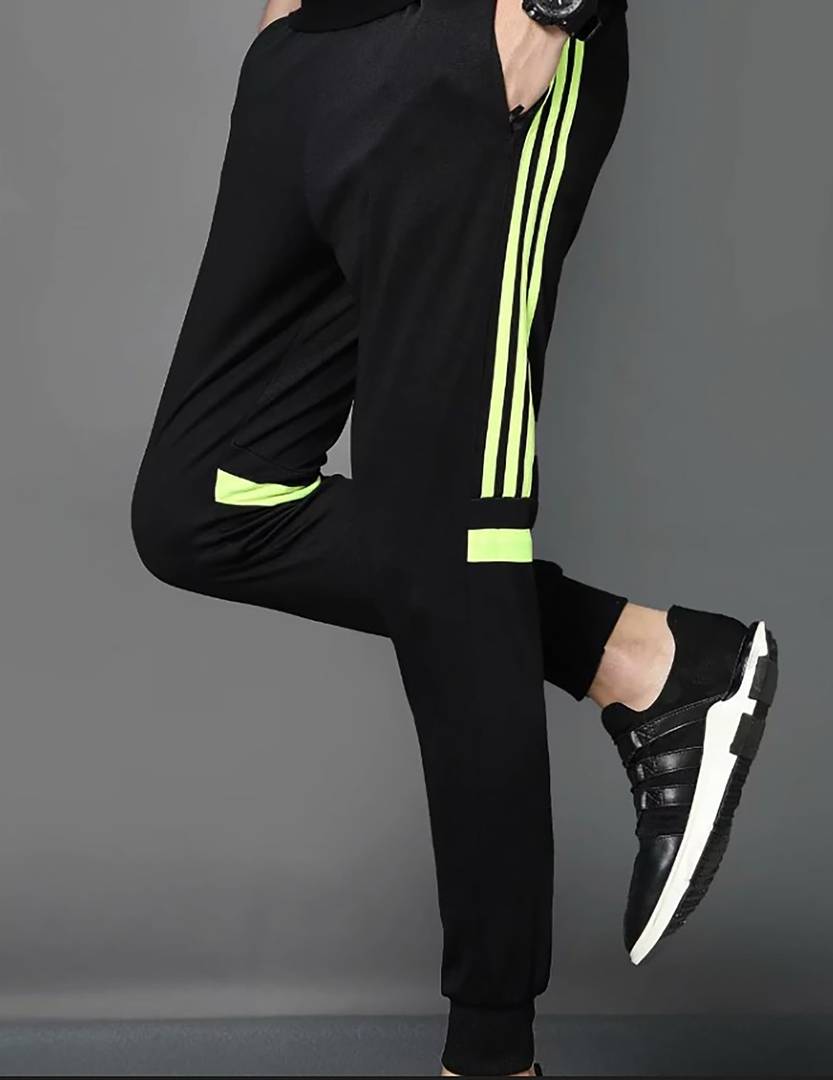 Pack Of 2 Striped Polyester Trendy Joggers