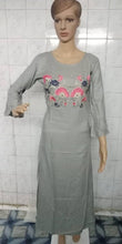 Load image into Gallery viewer, Stylish Rayon Rayon Grey Bell Sleeves Embroidered Ethnic Gown