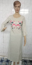 Load image into Gallery viewer, Stylish Rayon Rayon Off White Bell Sleeves Embroidered Ethnic Gown