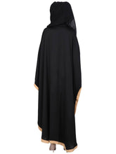Load image into Gallery viewer, Elegant Black Imported Soft Nida Fabric Embroidered Abaya with Dupatta For Women