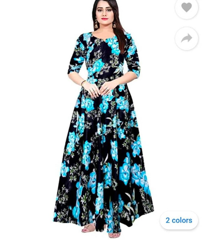 Women's Rayon Floral Print Gown