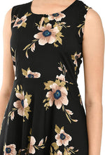 Load image into Gallery viewer, Stylish American Crepe Black Floral Printed Round Neck Sleeveless Gown For Women