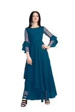 Load image into Gallery viewer, Solid Georgette Blend Stitched Flared/A-line Gown