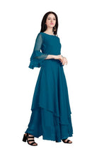 Load image into Gallery viewer, Solid Georgette Blend Stitched Flared/A-line Gown
