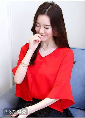 Stunning Red Polyester Women Top