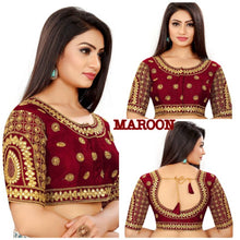 Load image into Gallery viewer, Latest Attractive Art Silk Embroidered Stitched Blouse