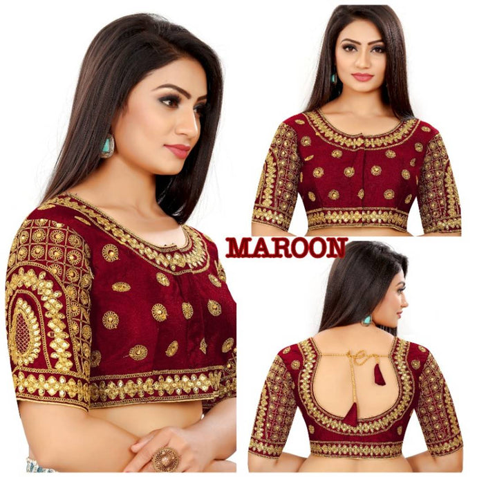 Latest Attractive Art Silk Embroidered Stitched Blouse