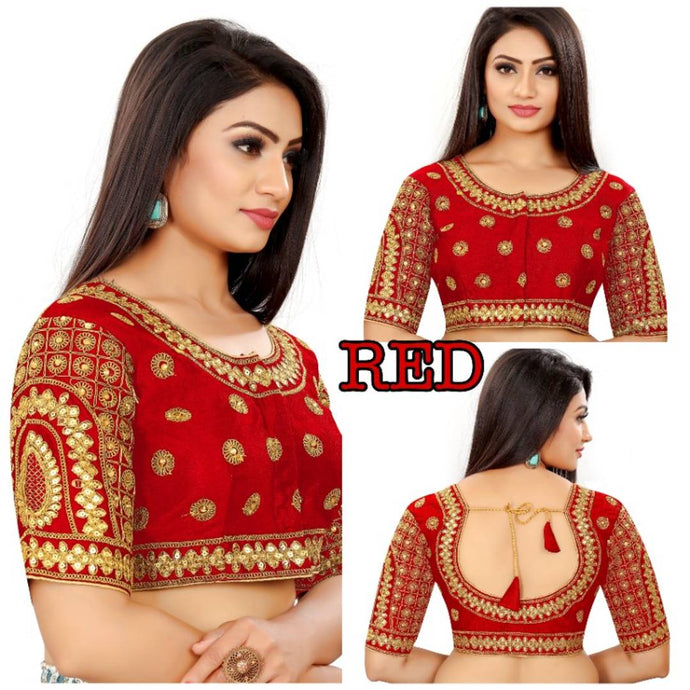 Latest Attractive Art Silk Embroidered Stitched Blouse