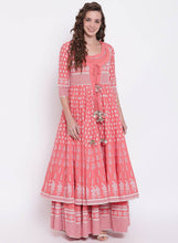 Load image into Gallery viewer, Stylish Cotton Pink Foil Printed Gown For Women