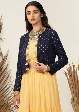 Women's Embroidered Multicoloured Georgette Ethnic Jacket