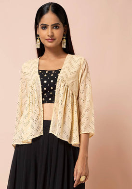 Women's Embroidered Multicoloured Georgette Ethnic Jacket