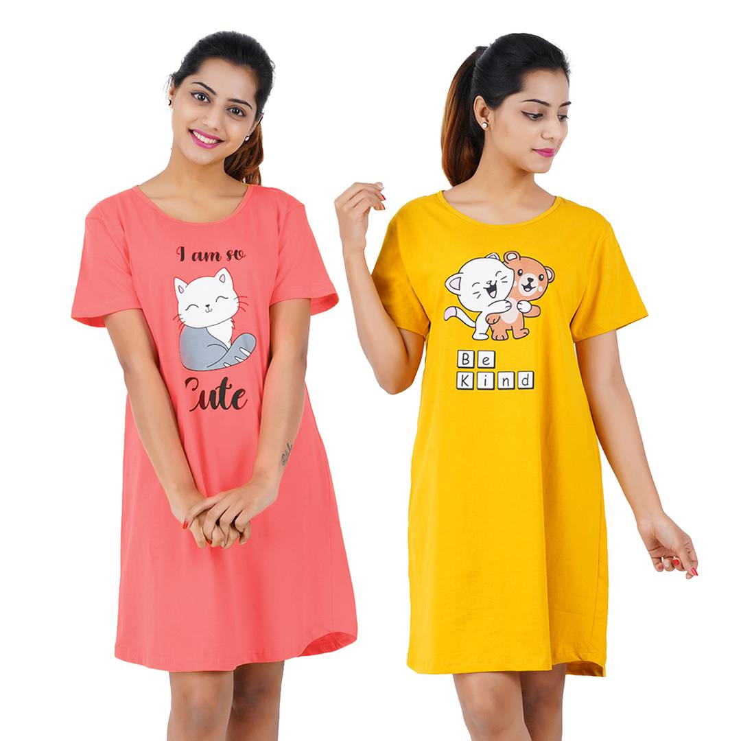 15 Latest Collection of Women's Short Nighties for Relaxing | Cotton night  dress, Night dress for women, Night dress