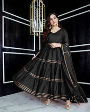 Load image into Gallery viewer, Stylish Rayon Gota Patti Work Gown With Dupatta Set