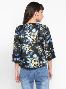 Women's Polyester Viscose Printed Jacket