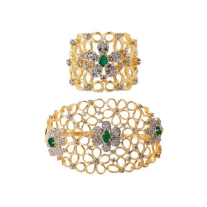 Gold Plated Green Color Bracelet Combo