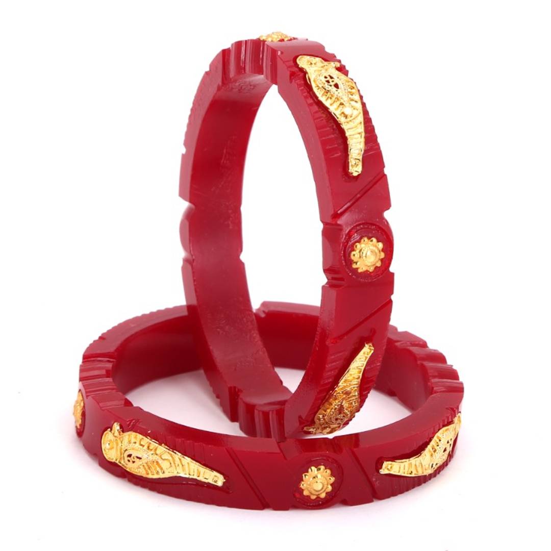 Gold plated plastic shakha Pola bangles