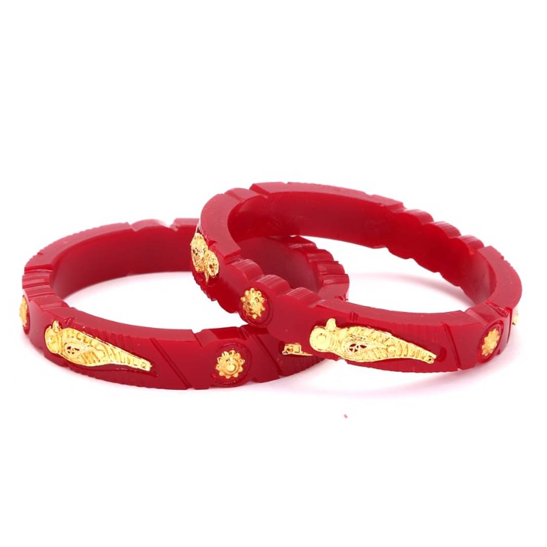 Gold plated plastic shakha Pola bangles