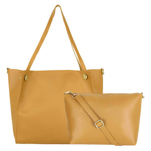 Elegant Yellow PU Solid Handbags For Women And Girls